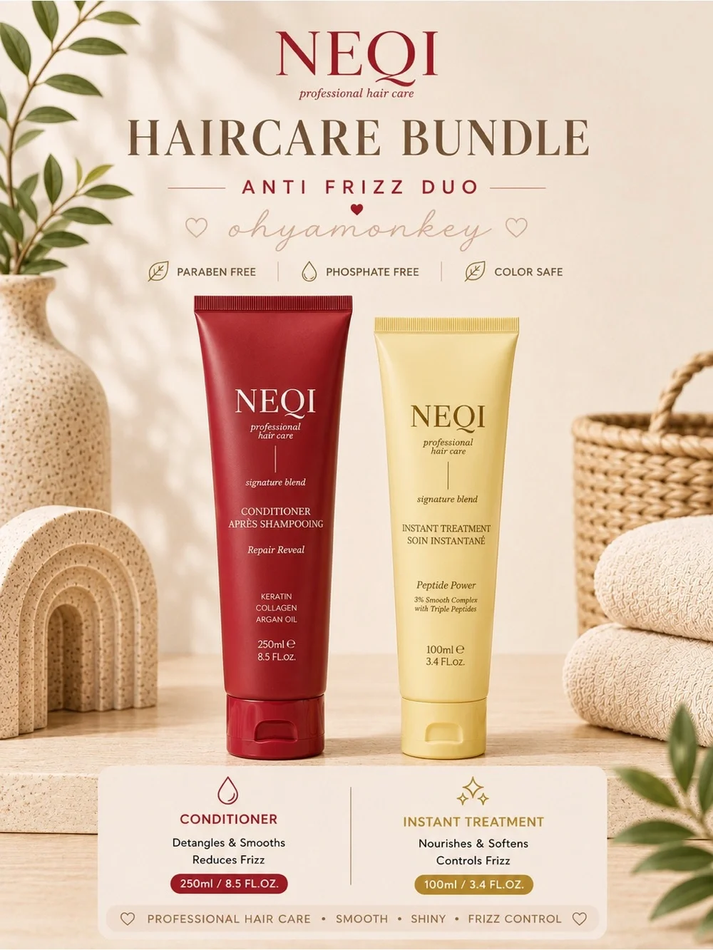 NEQI Signature Blend Anti Frizz Haircare Bundle